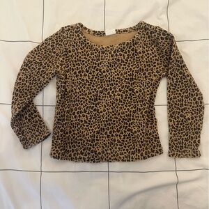 GAP Tan and Black Leopard Print Long Sleeve